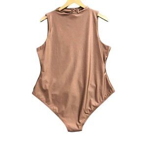 Skims 4X Glissenette Crew Neck Thong Bodysuit Umber Brown NWT MSRP $88